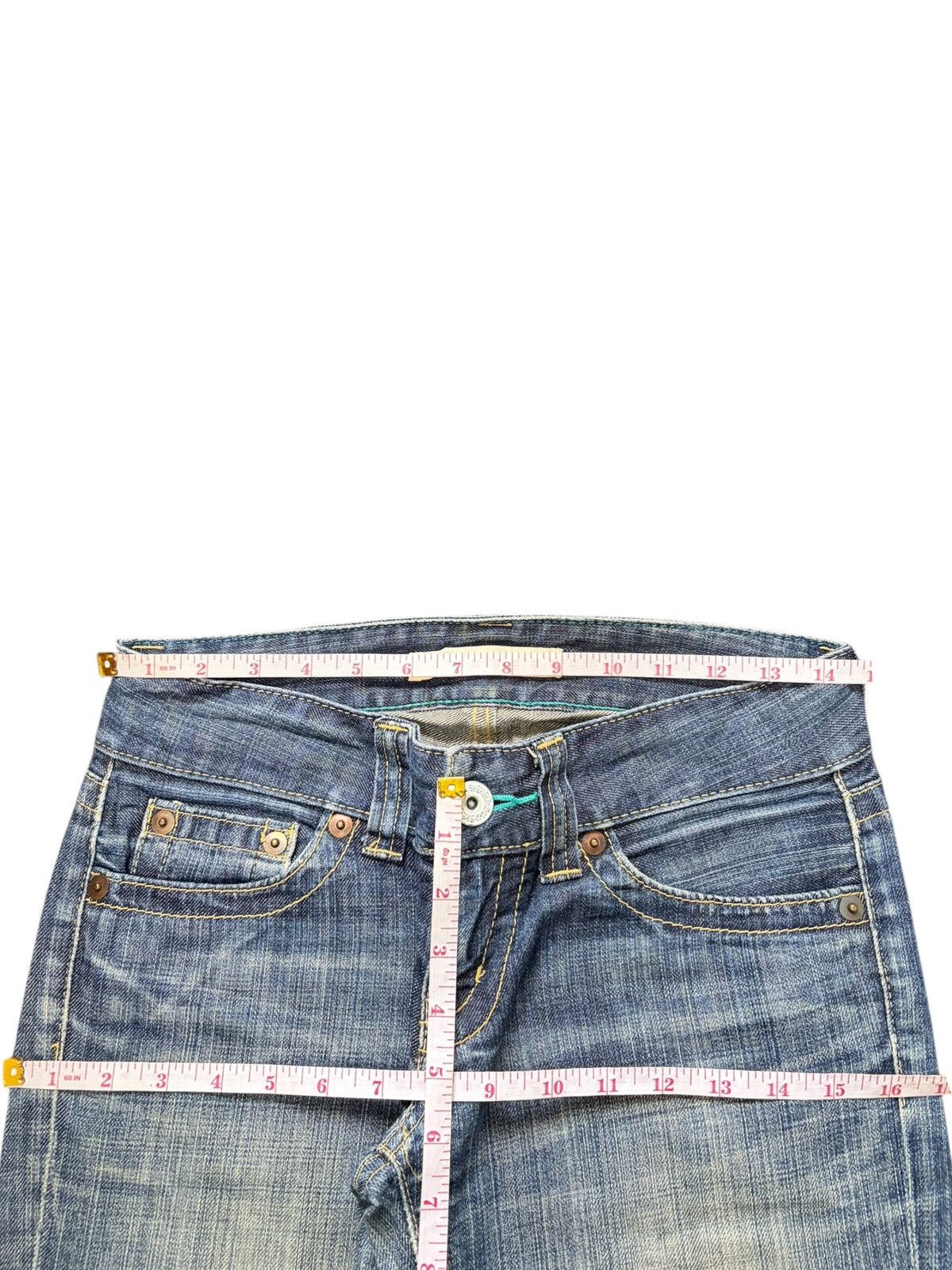 Uniqlo Vintage Japanese Uniqlo Distress Low Rise Flare Jeans Size 29" - 6 Thumbnail