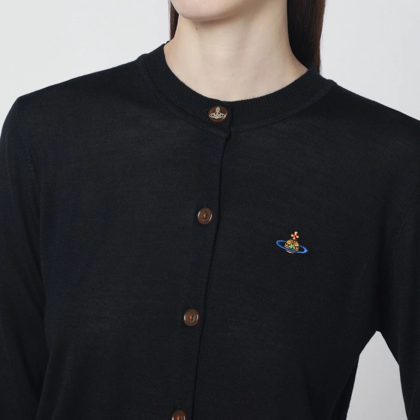 Vivienne Westwood o1d2blof0526 Wool And Silk Cardigan in Black Size M / US 6-8 / IT 42-44 - 3 Thumbnail