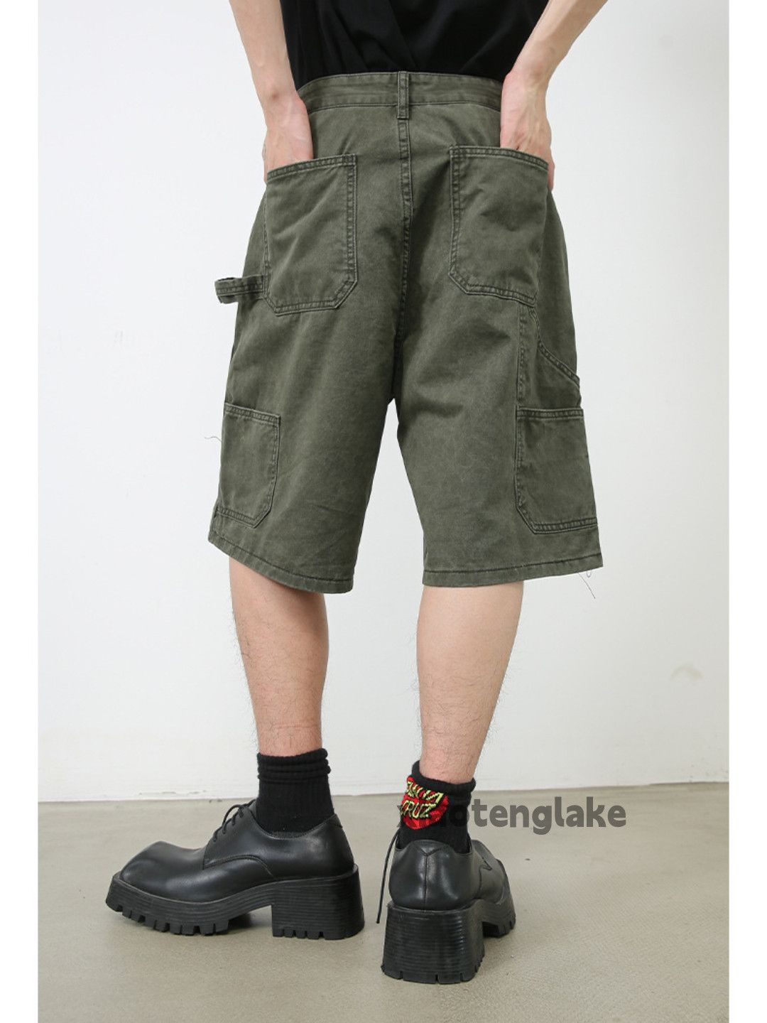 Designer × Jean × Vintage Unisex washed faded cleanfit work carpenter shorts Size US 28 / EU 44 - 4 Thumbnail