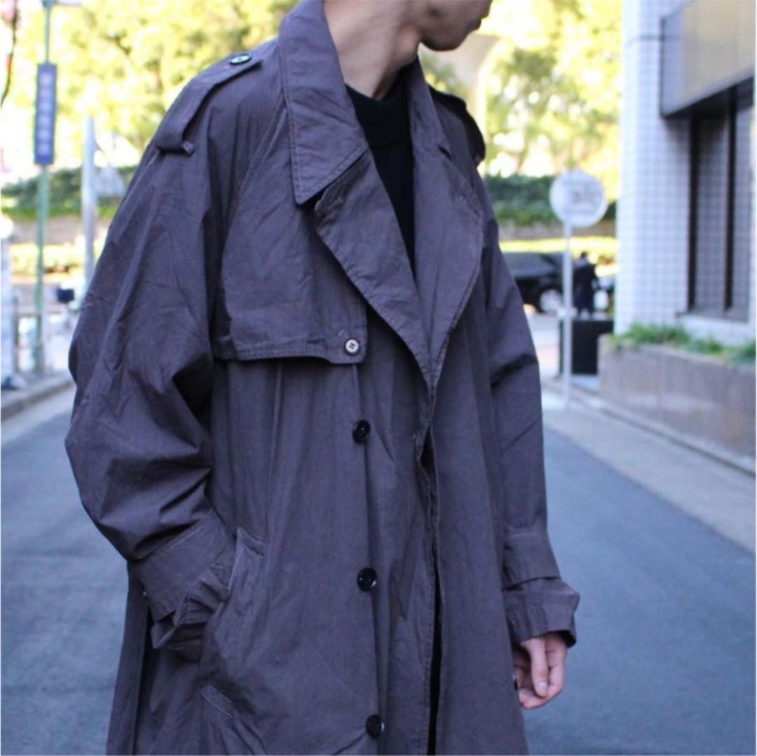 Yoko Sakamoto Overdyed Trench Coat Cotton 20SS Blue Grey