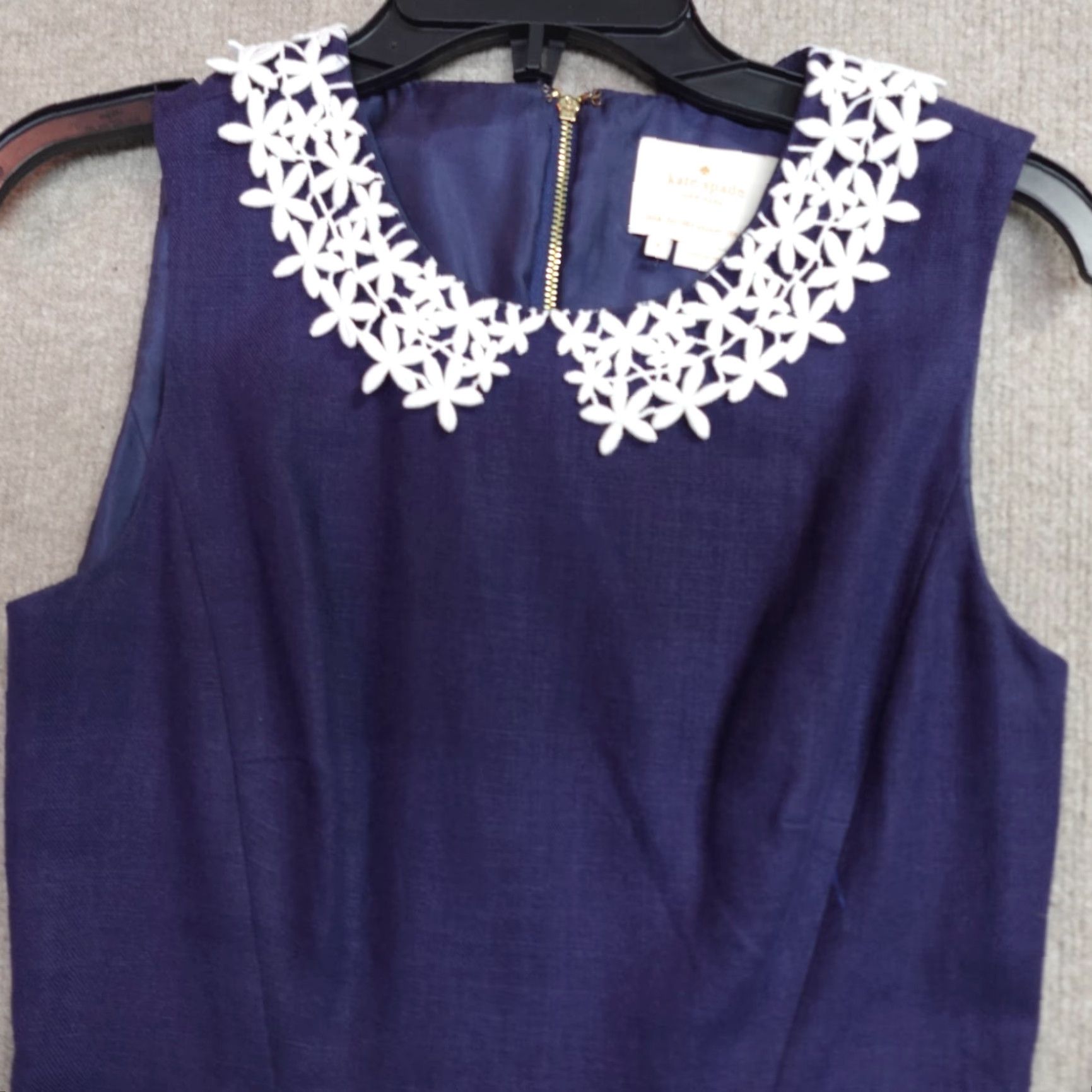 Vintage Kate Spade Womens Dress 4 Blue Sheath Linen Blend Tiff Dress A-Line Knee Length Sleeveless Casual Party/Cocktail Womens Blue 4 Fall Spring Summer Size S / US 4 / IT 40 - 2 Thumbnail
