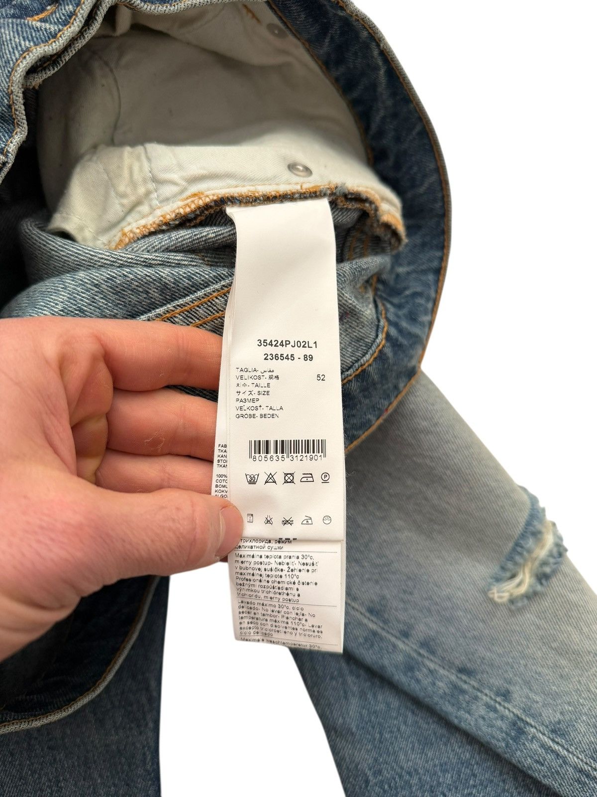 424 Italian Distressed Blue Denim Size US 36 / EU 52 - 10 Thumbnail