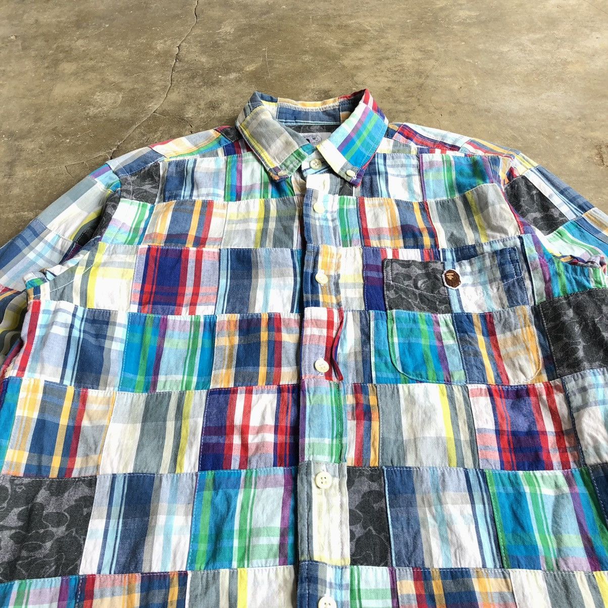 Bape OG Bape A Bathing Ape Camo Patchwork Long Slevee Shirt Size US S / EU 44-46 / 1 - 4 Thumbnail