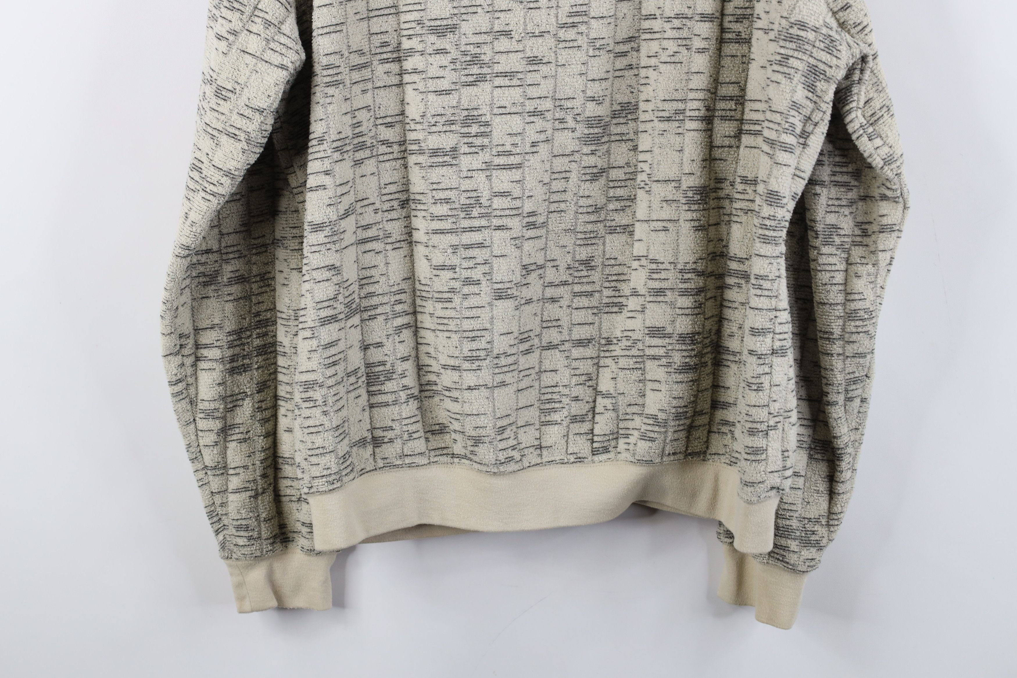 Vintage Vintage 90s Streetwear Fleece Collared Sweatshirt Beige Size US M / EU 48-50 / 2 - 13 Thumbnail