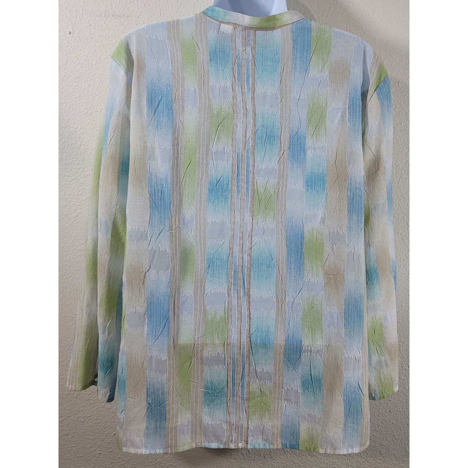 Other J.H. Collectibles Tan Blue Green Burn Out Striped Top XL Size XL / US 12-14 / IT 48-50 - 2 Thumbnail