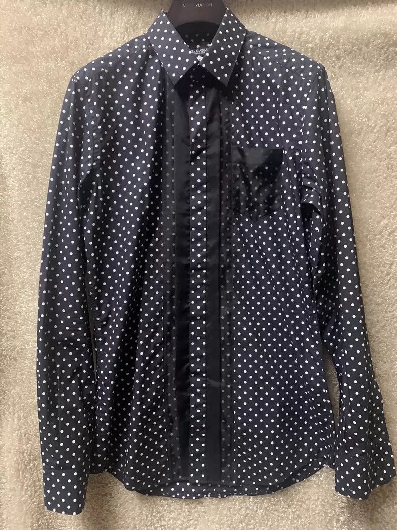 Dolce & Gabbana Dolce Gabbana Men's Polka Dot Shirt Size US M / EU 48-50 / 2 - 1 Thumbnail