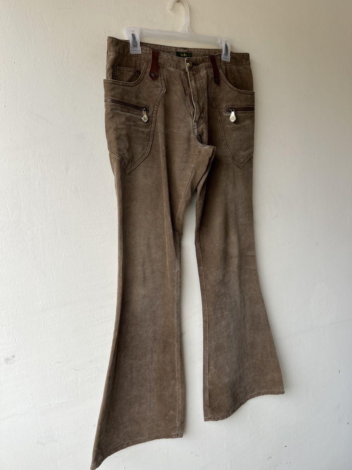 Obelisk Vintage Obelisk Corduroy Leather Super Flare Stains Jeans Size US 32 / EU 48 - 16 Thumbnail
