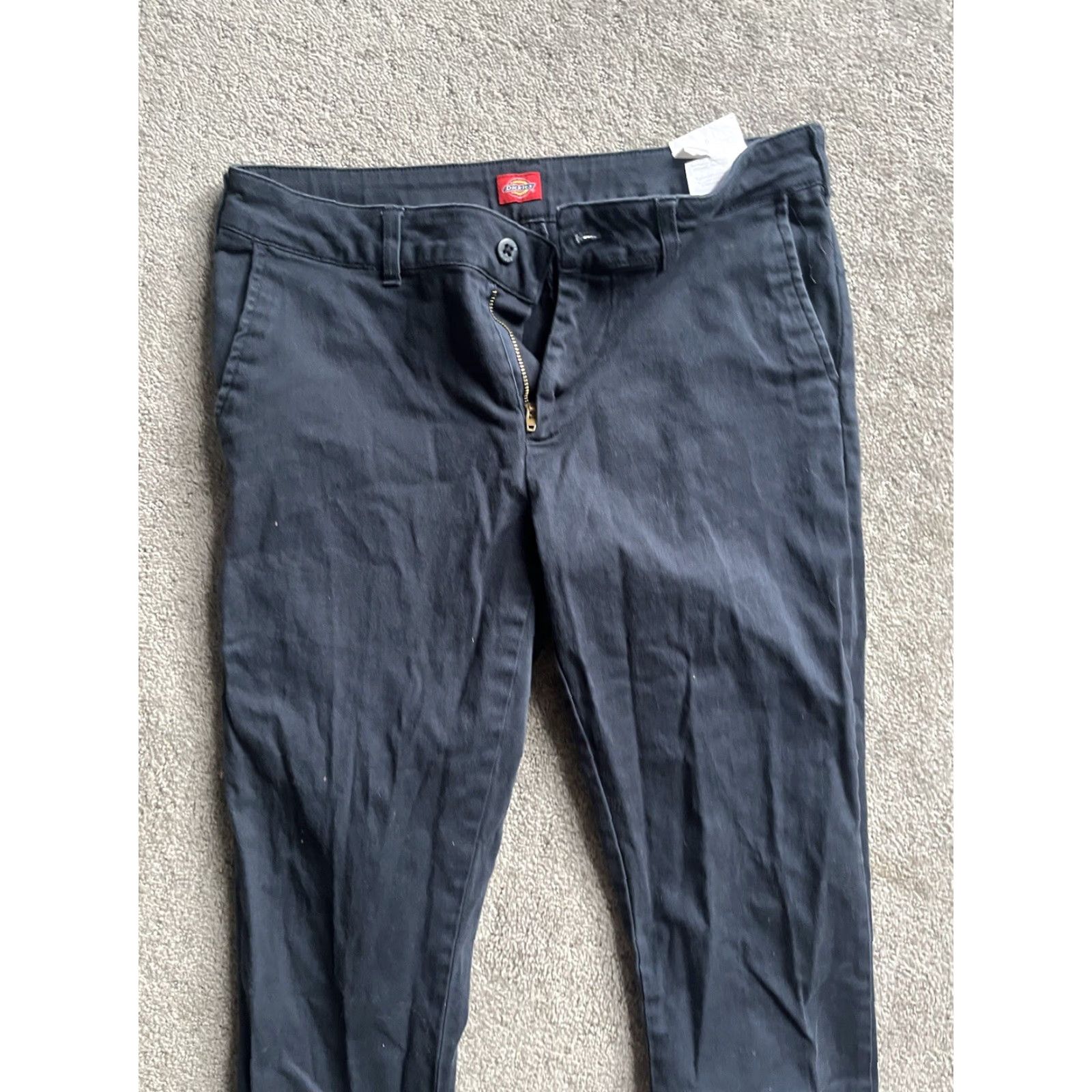 Dickies VINTAGE Dickies Women Pants Size 9 Juniors Skinny Navy Blue Cotton Spandex Casual Women Size 30" / US 8 / IT 44 - 2 Thumbnail