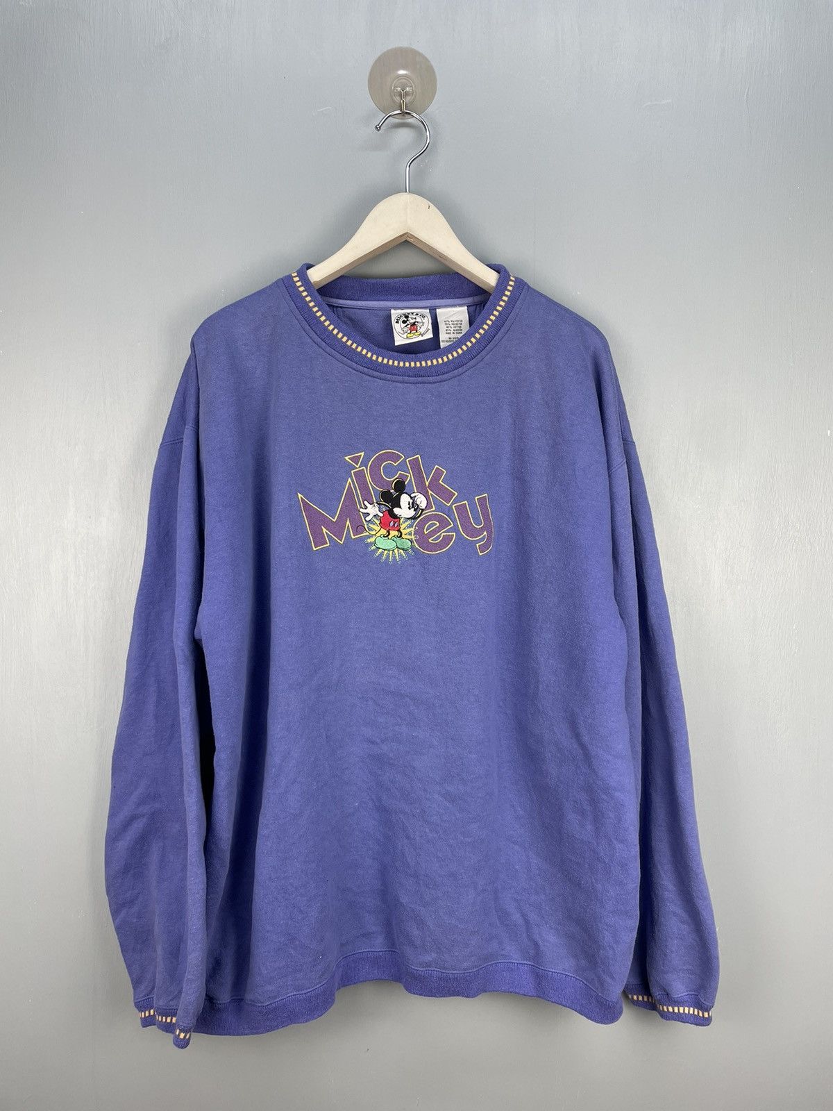 Disney Vintage Mickey Mouse embroidery disney sweatshirt Size US XL / EU 56 / 4 - 1 Thumbnail