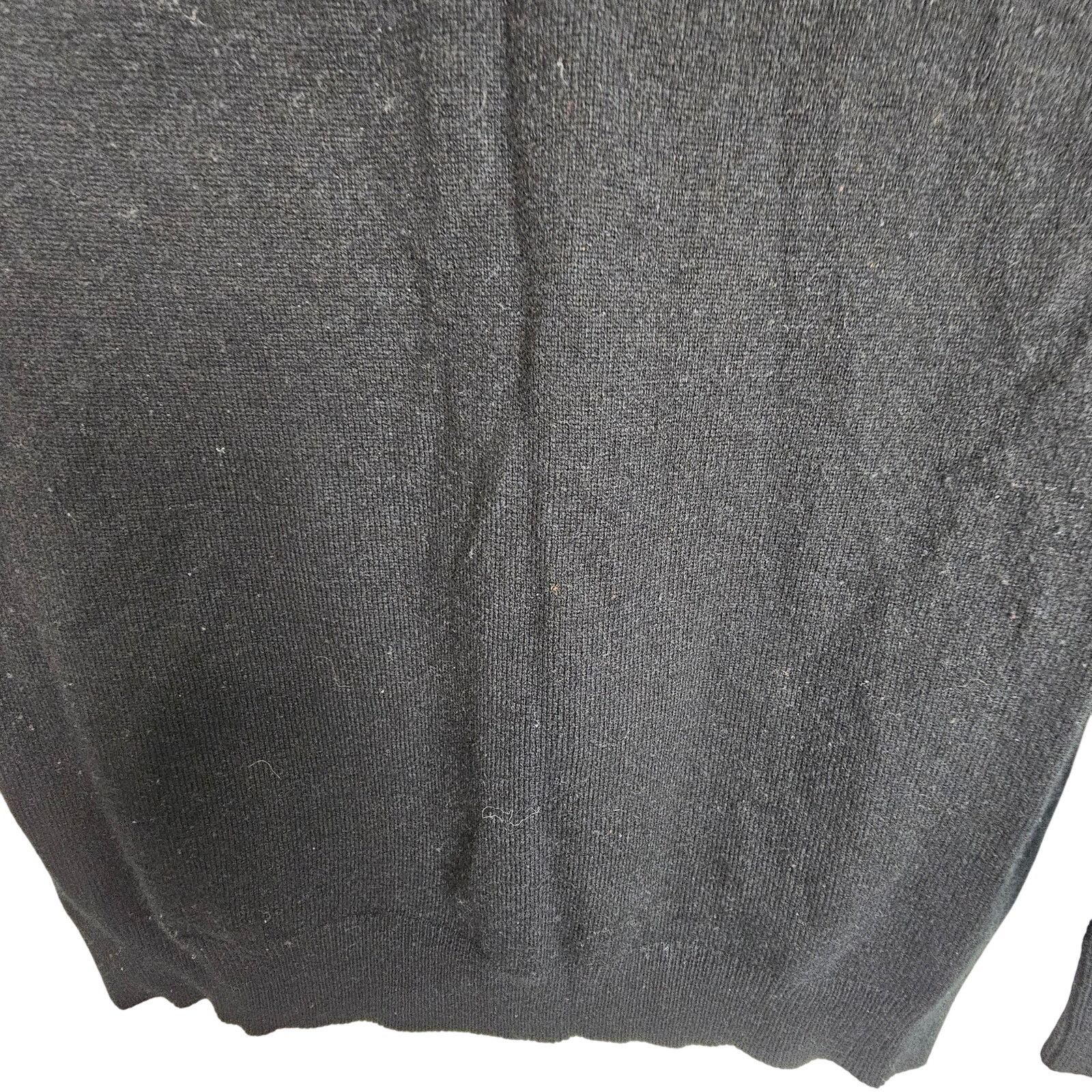 Benetton Benetton Cashmere Sweater Women S Black Vneck Pullover Size S / US 4 / IT 40 - 3 Thumbnail