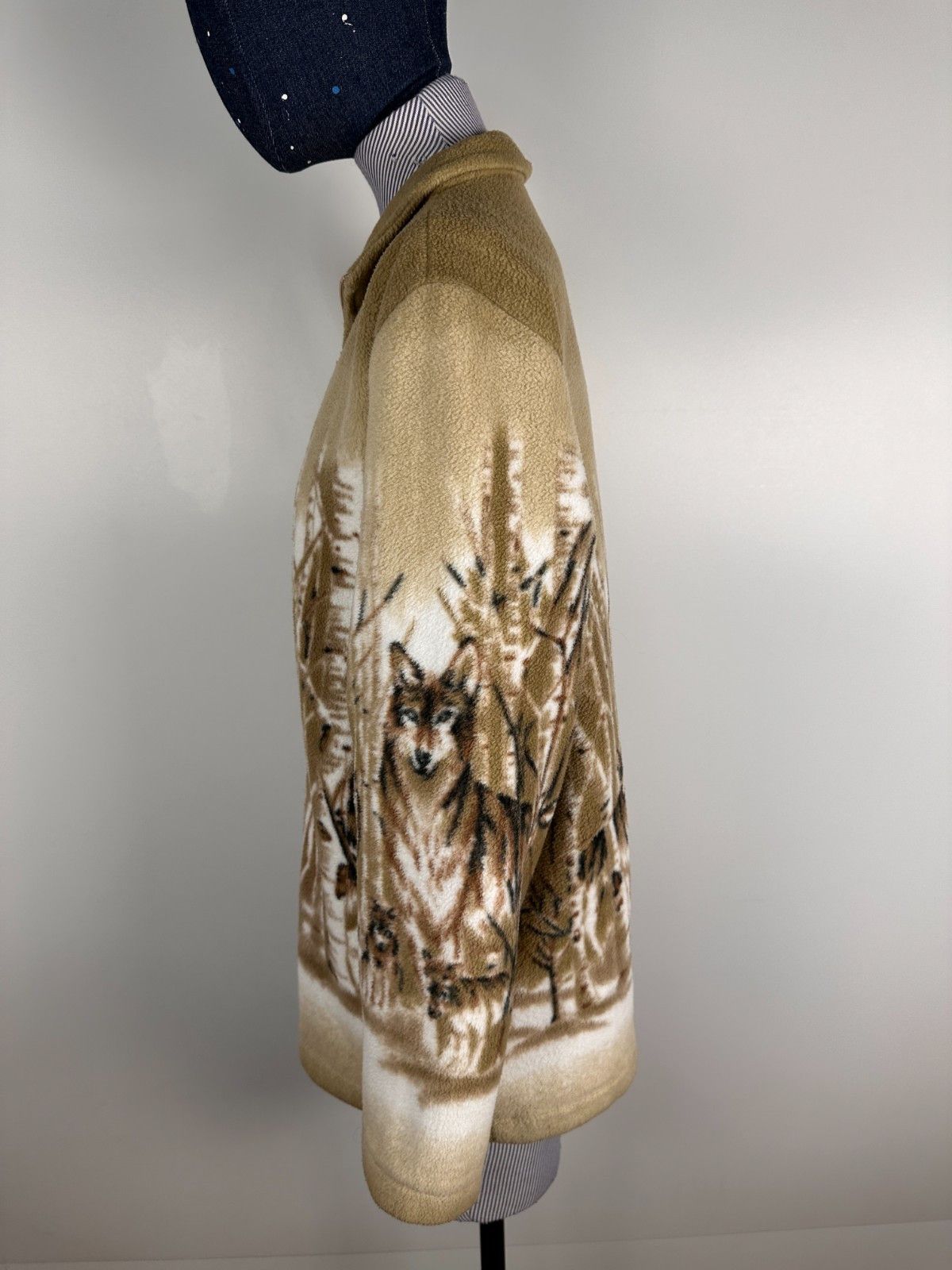 Other Vintage 90s Wolf Nature Over Print Fleece Jacket Size M Size M / US 6-8 / IT 42-44 - 4 Thumbnail