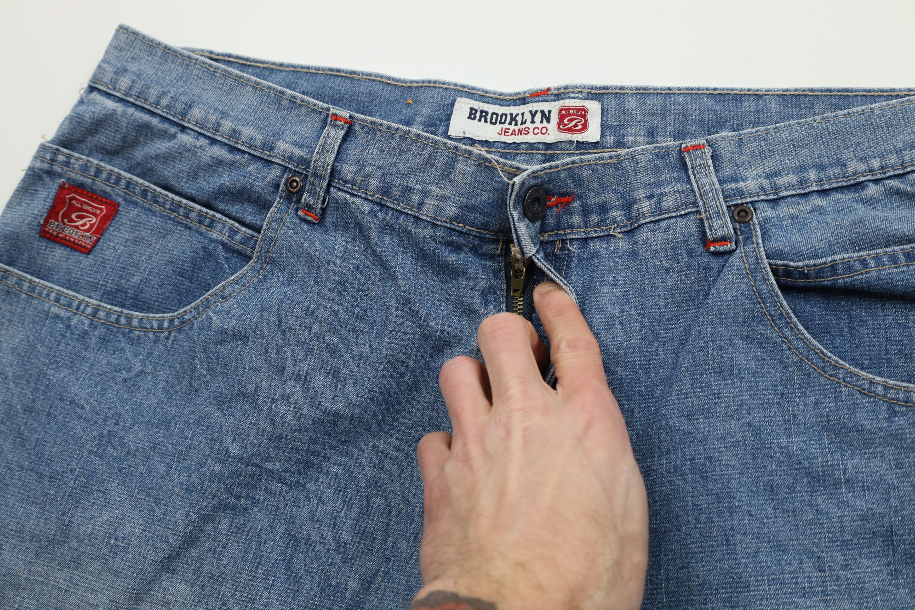 Vintage 90s Y2K Streetwear Fit Denim Jean Shorts Blue Cotton