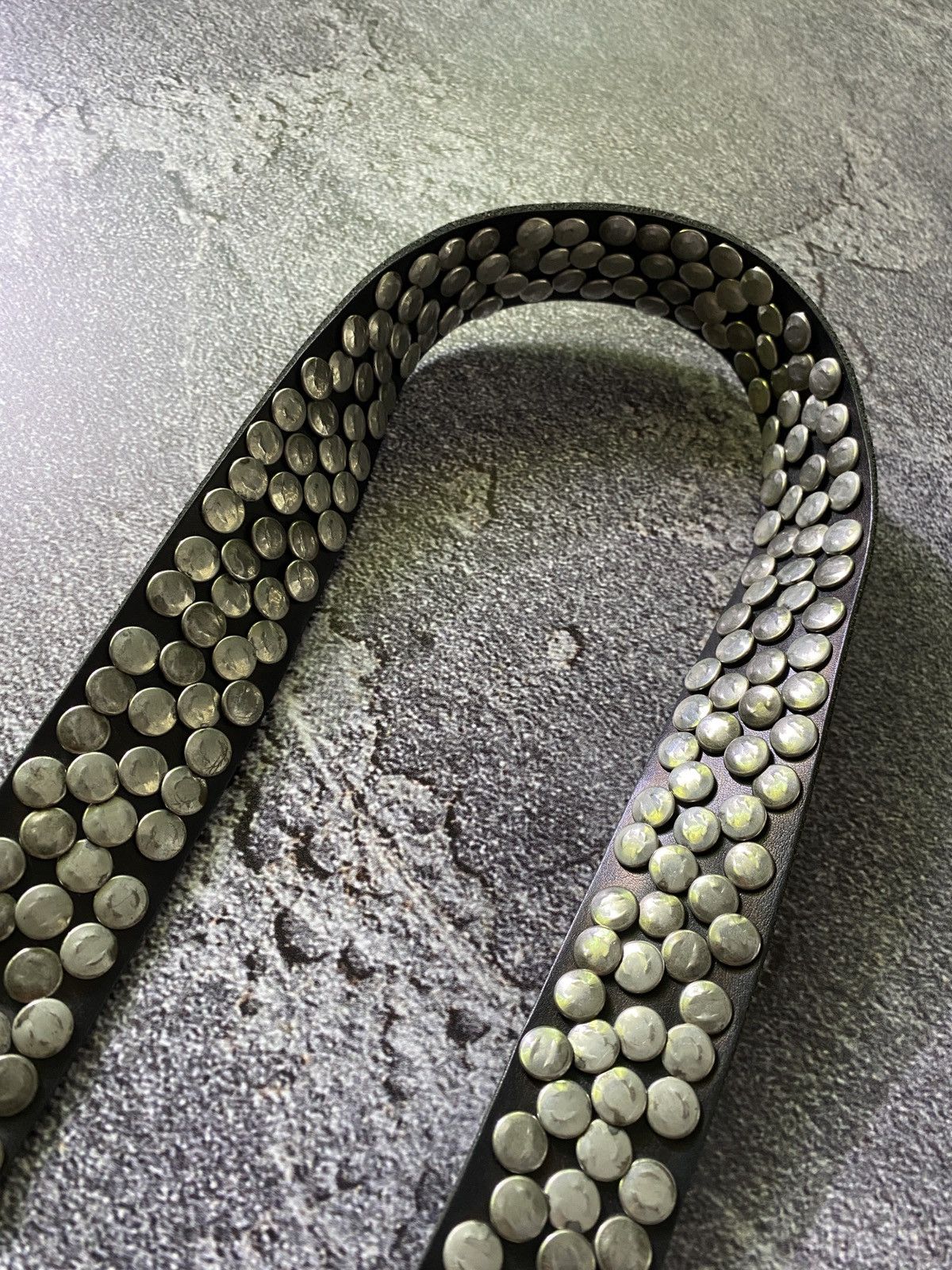 Leather Vintage avant garde studded leather belt y2k Size 34 - 6 Thumbnail