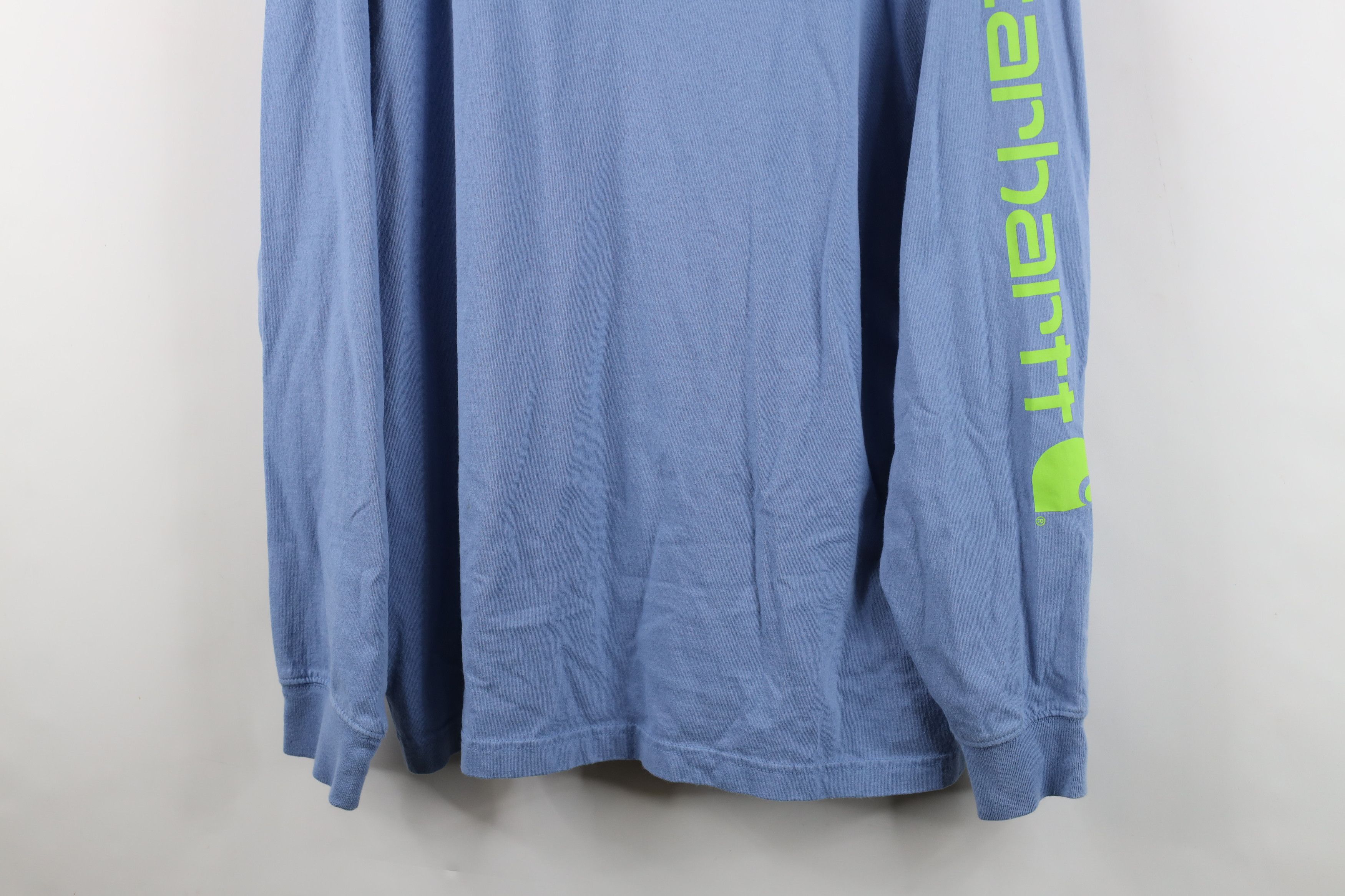 Carhartt Vintage Y2K Carhartt Spell Long Sleeve T-Shirt Blue Cotton Size US XXL / EU 58 / 5 - 3 Thumbnail