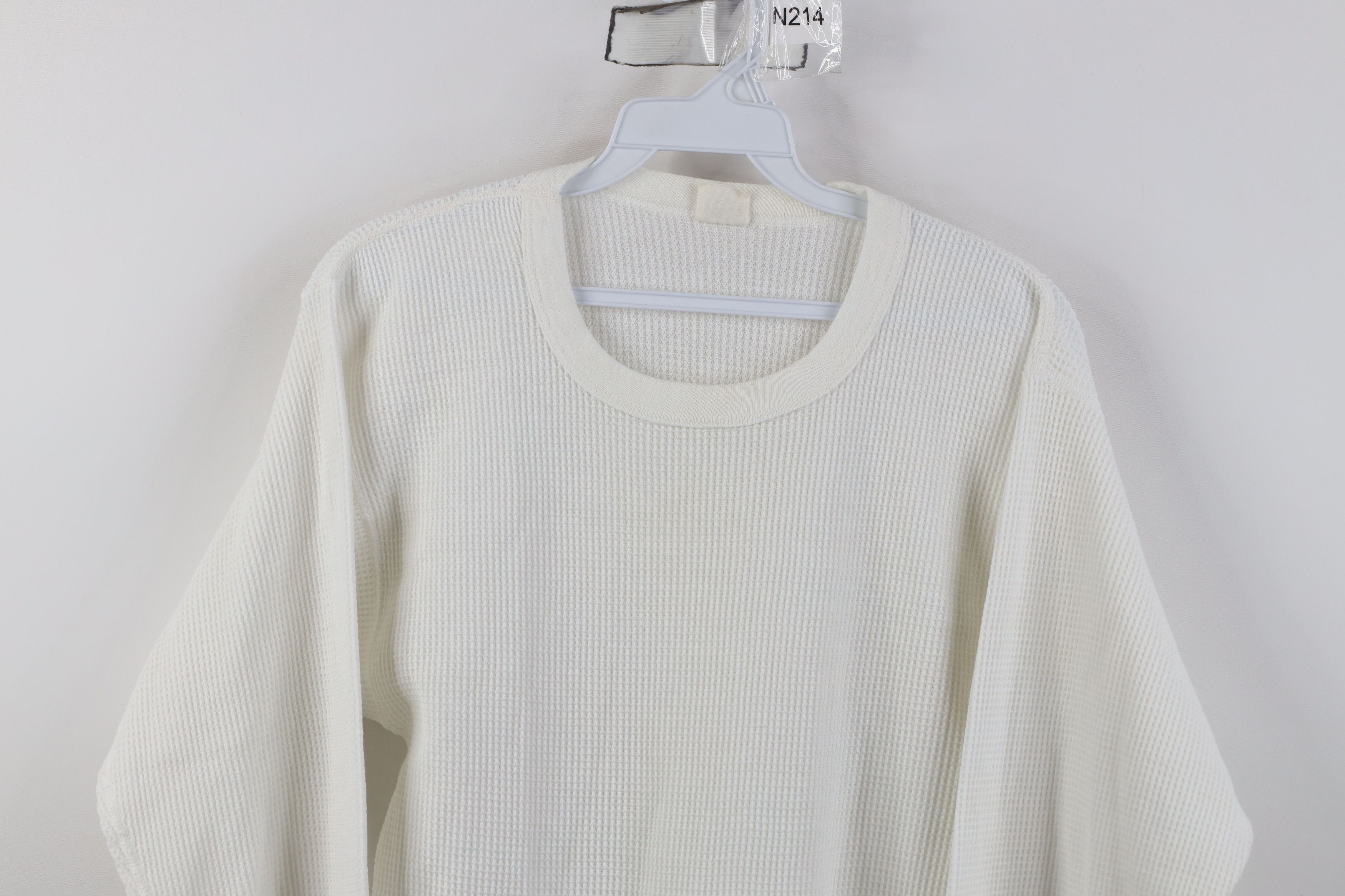 Vintage Vintage 70s Streetwear Knit Long Sleeve T-Shirt White USA Size US XL / EU 56 / 4 - 2 Thumbnail