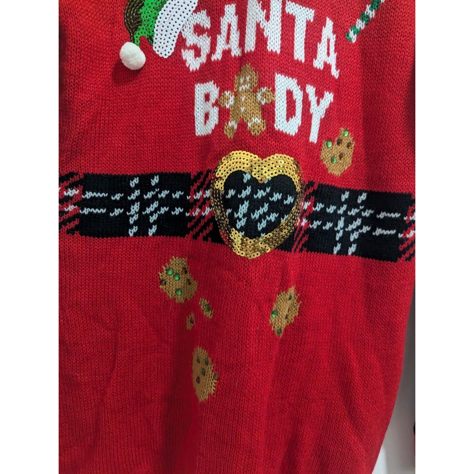 Other Junior M 7-9 Womens Working On My Santa Body Red Hoodie Chri Size M / US 6-8 / IT 42-44 - 3 Thumbnail