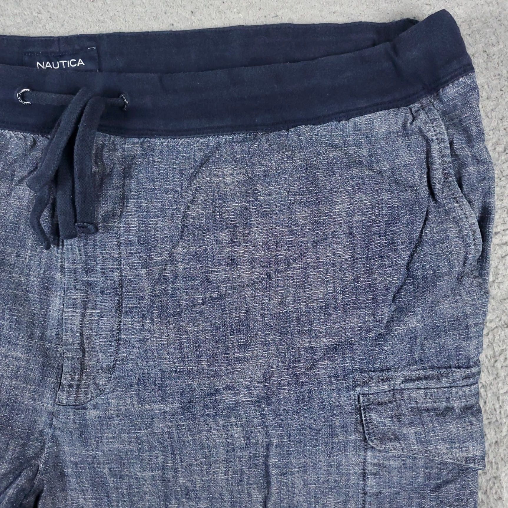 Nautica VINTAGE Nautica Cargo Shorts Mens 2XL Blue Cotton Casual Flat Front Size US 41 - 3 Thumbnail