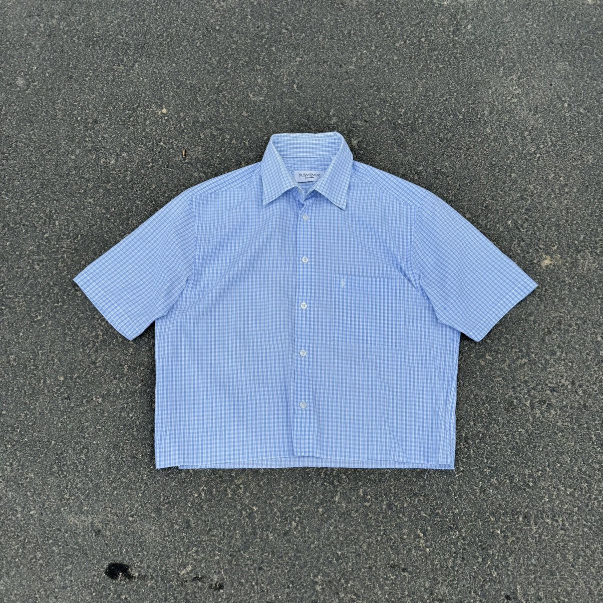 Yves Saint Laurent Yves Saint Laurent Boxy Cropped Checkered Shirt Avant Garde Size US M / EU 48-50 / 2 - 13 Thumbnail