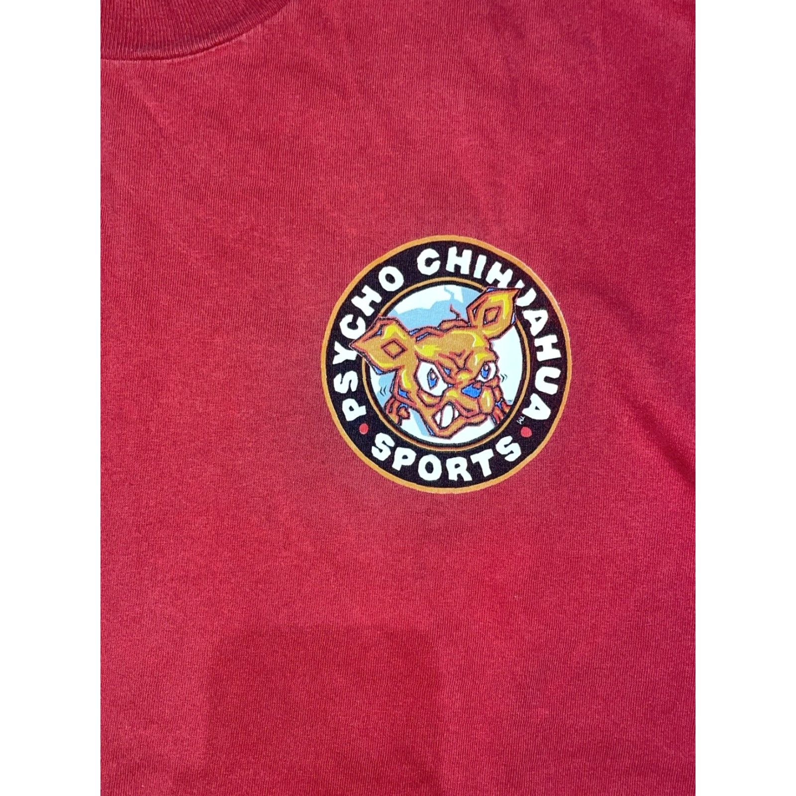 Gildan VINTAGE 90s Psycho Chihuahua Football T Shirt Gildan Large Brown Men Short Sleeve Crew Neck T-Shirt Graphic Print Size US L / EU 52-54 / 3 - 3 Thumbnail