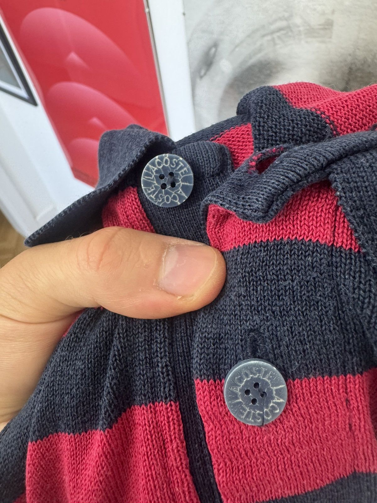 Lacoste Lacoste Vintage Sweater Striped Red Black Krueger Horror Size US XL / EU 56 / 4 - 6 Thumbnail