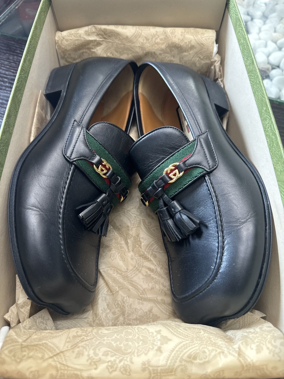 Gucci Gucci Web Stipe Loafers Size US 7 / EU 40 - 1 Thumbnail