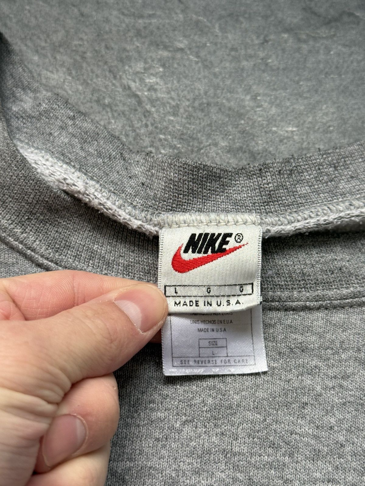 Nike × Vintage Nike vintage rare mini swoosh Nike oversize sweatshirt Size US L / EU 52-54 / 3 - 5 Thumbnail