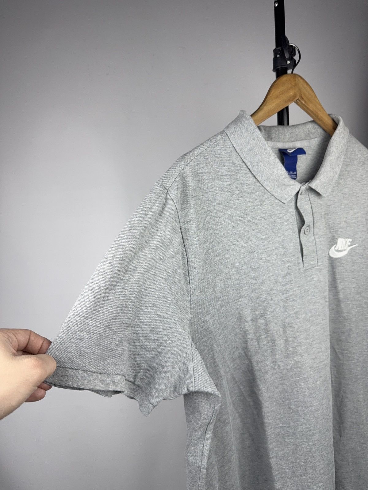 Nike Nike Grey Polo Shirt XXL Classic Embroidered Swoosh Size US XXL / EU 58 / 5 - 4 Thumbnail