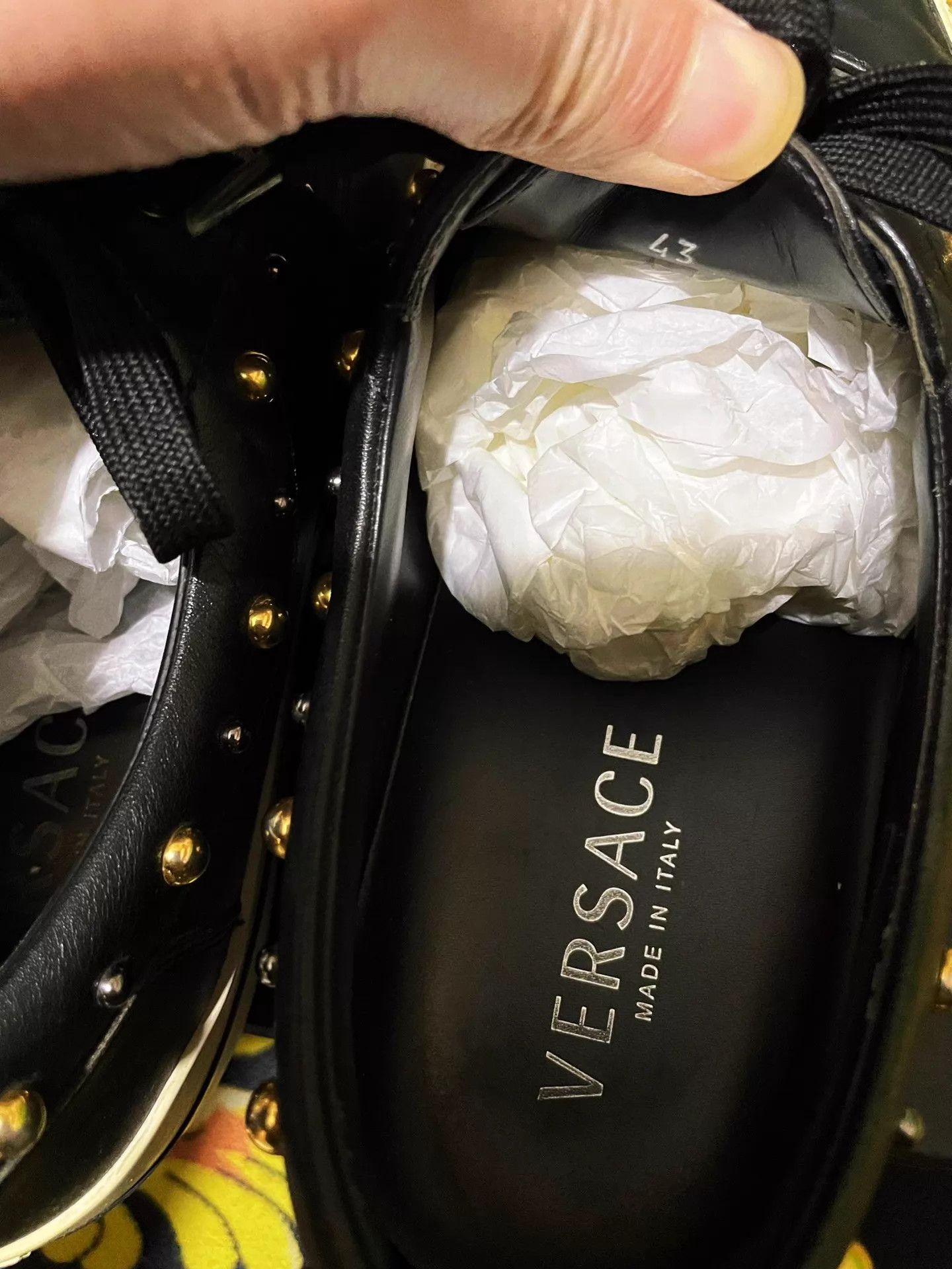 Versace Versace Runway Greca Leather Round Toe Studded Sneakers Size US 10 / EU 43 - 6 Thumbnail