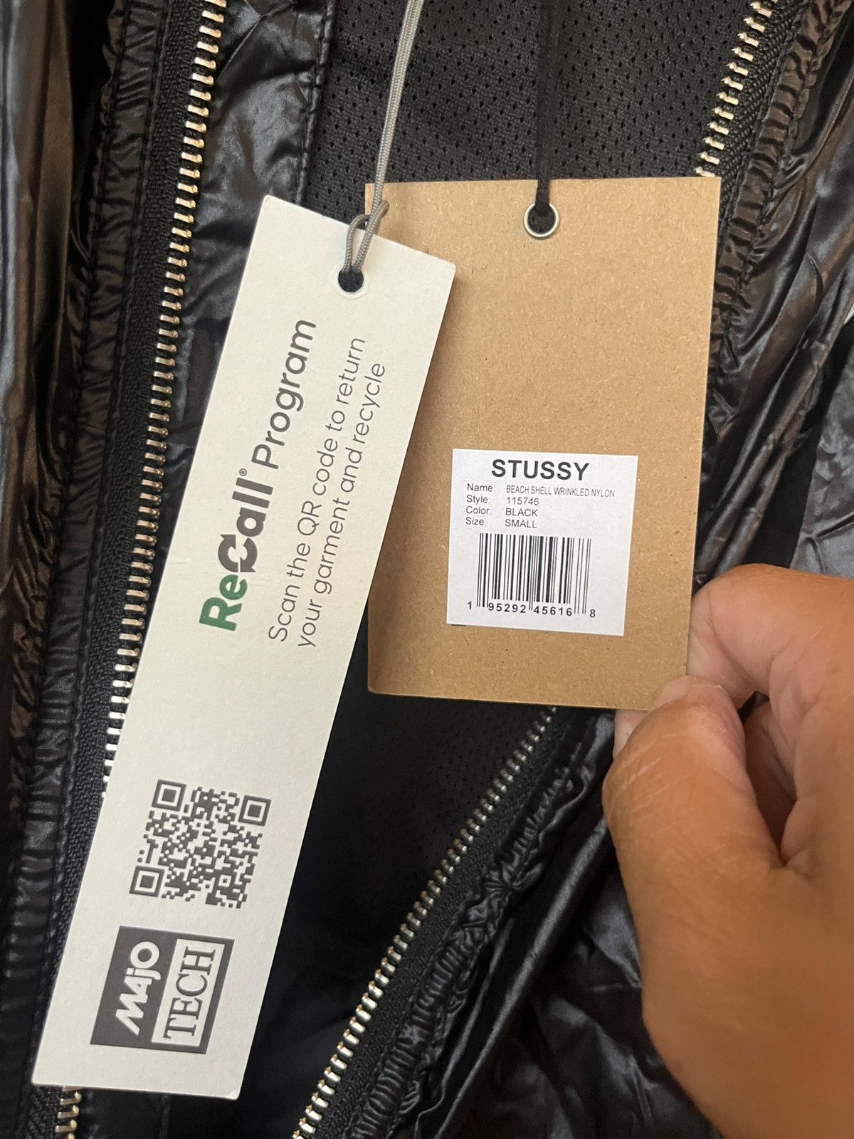 Stussy Stussy new beach shell nylon jacket S black majotech zip up Size US S / EU 44-46 / 1 - 7 Thumbnail
