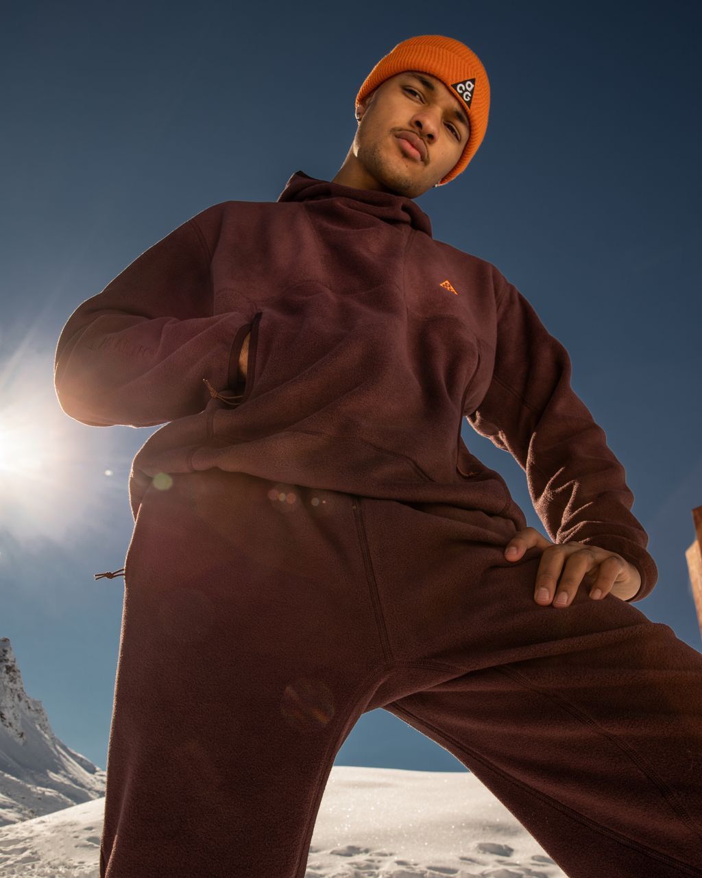 Nike 🔥Nike ACG Pullover Fleece Hoodie Deep Burgundy & Clay Orange Size US M / EU 48-50 / 2 - 22 Thumbnail