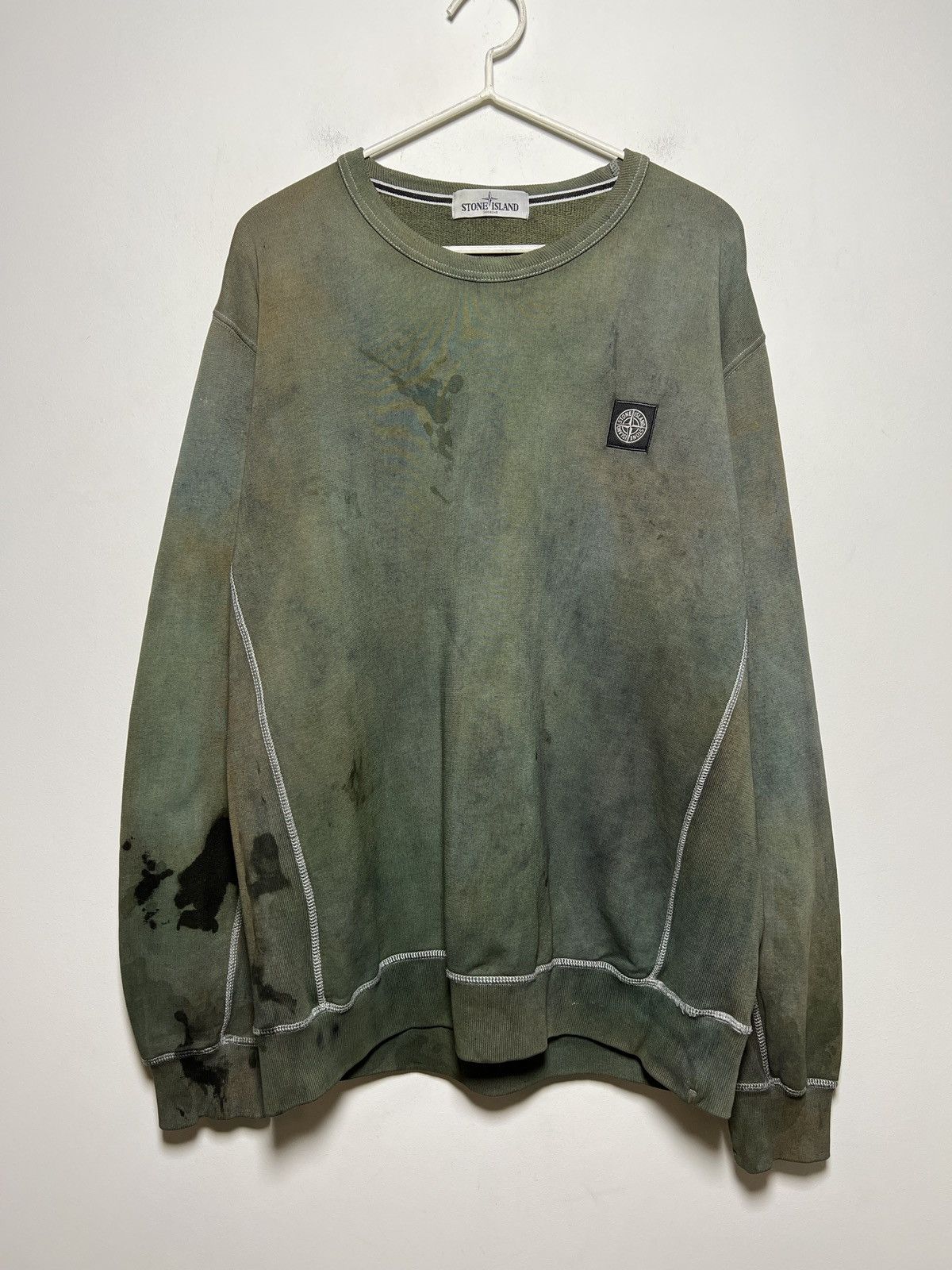 Stone Island Stone Island vintage crewneck overdyed hand corrosion Size US XXL / EU 58 / 5 - 3 Thumbnail