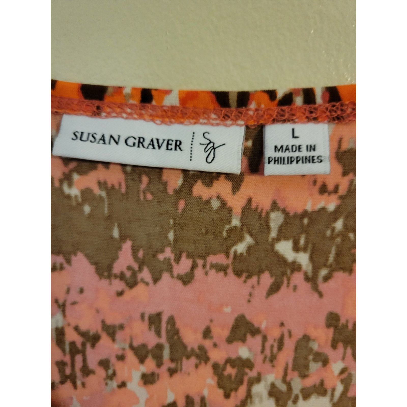 Other Susan Graver Peach Flowered Dress L Size L / US 10 / IT 46 - 3 Thumbnail