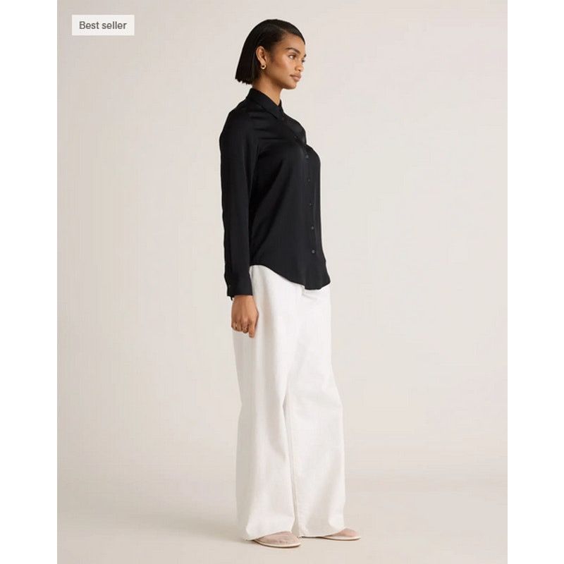 Quince Quince Stretch Silk Blouse Black Size XL NWOT Size XL / US 12-14 / IT 48-50 - 3 Thumbnail