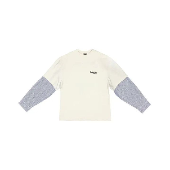 Balenciaga Balenciaga Color Block Logo Long Sleeve T-Shirt Size US M / EU 48-50 / 2 - 1 Thumbnail