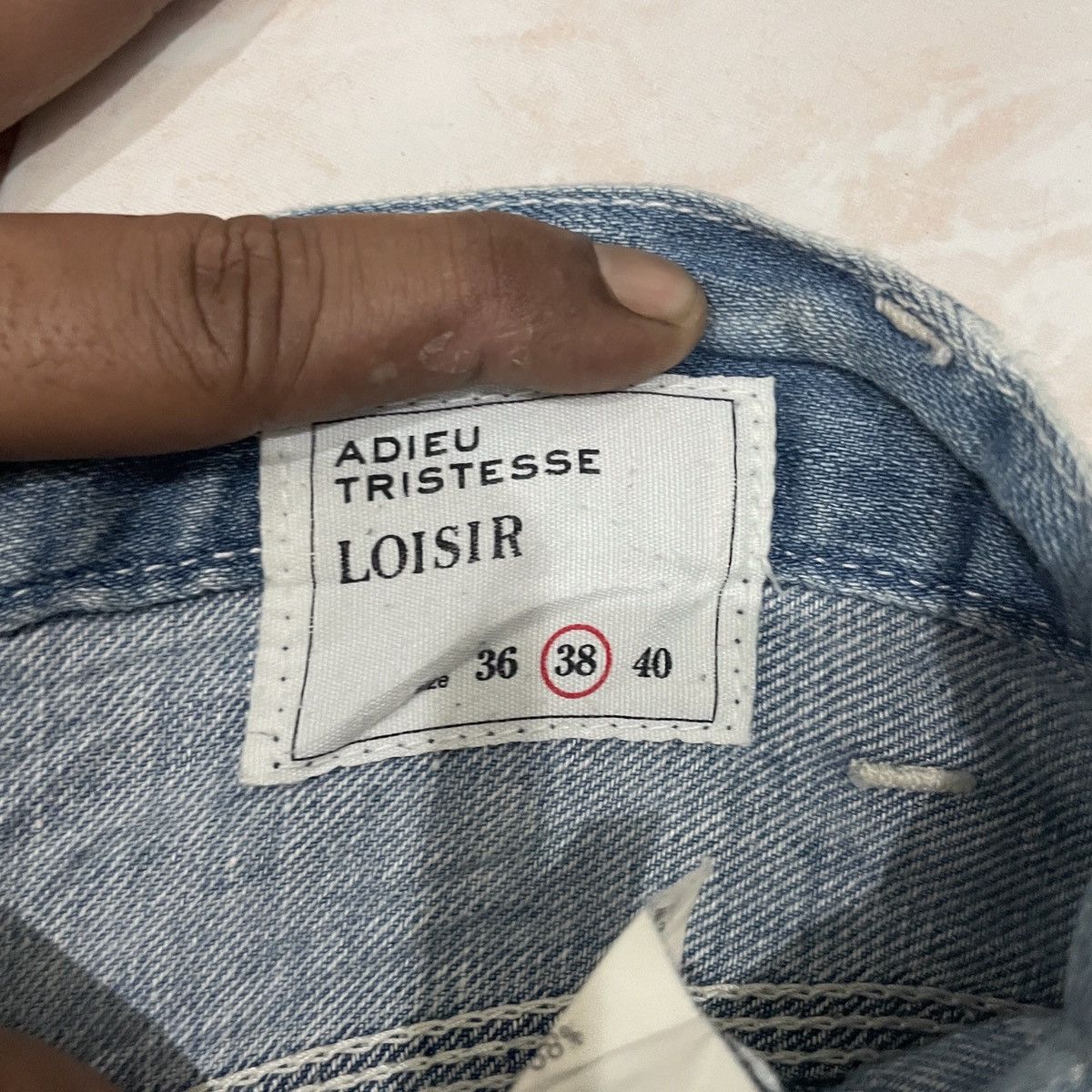 Japanese Brand Vintage Loisir Adieu Tristesse Workwear Denim Size US 33 - 5 Thumbnail