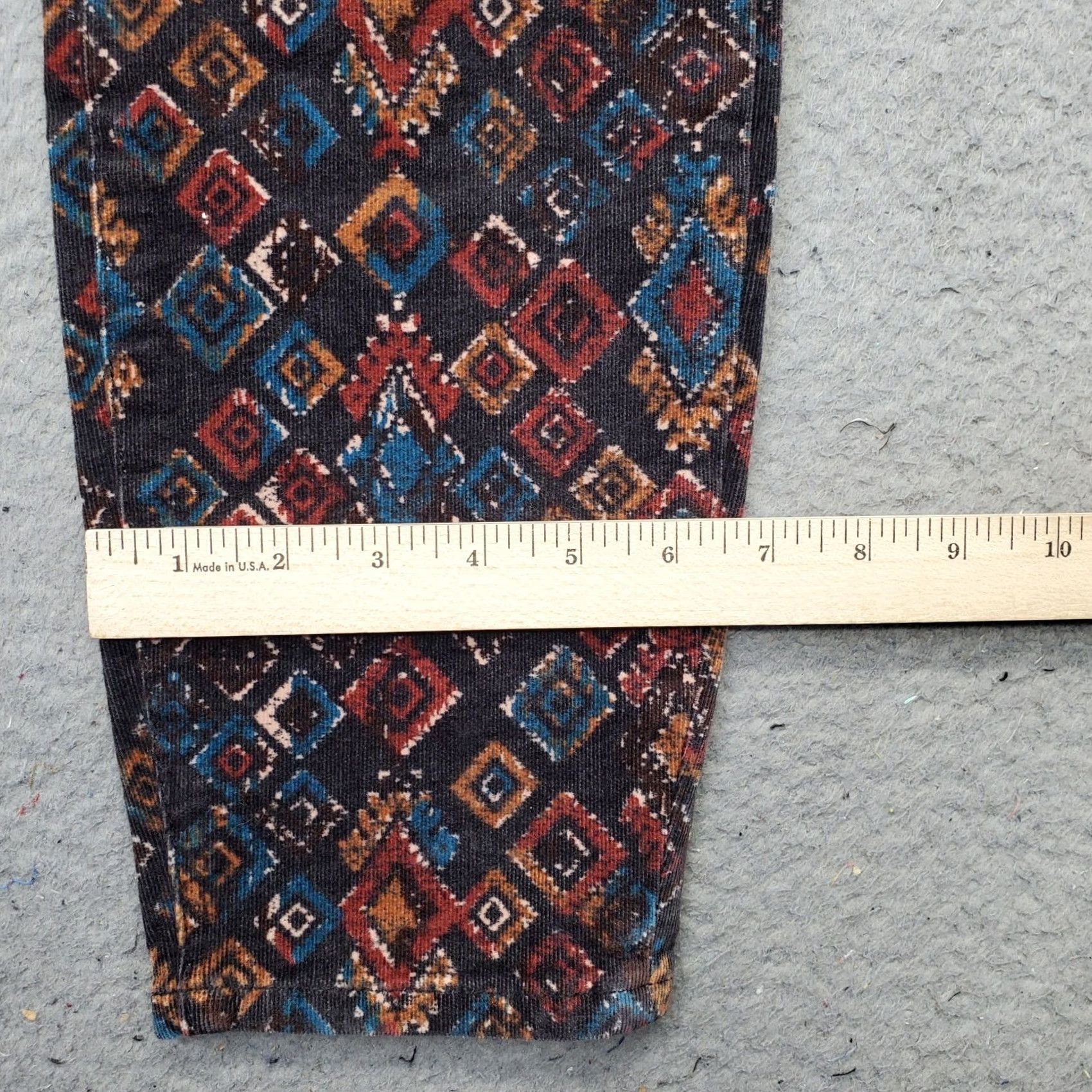 Anthropologie Anthropologie Pilcro Corduroy Pants Womens 32 Multi Geometric Stretch Button Fly Pants Size 24" / US 00 / IT 34 - 5 Thumbnail