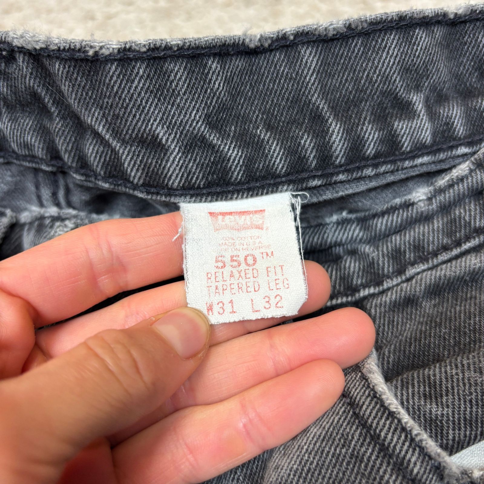 Levi's × Vintage Vintage 90s Levi's 550 Relaxed Fit Tapered Black Jeans 31x32 Size US 31 - 5 Thumbnail