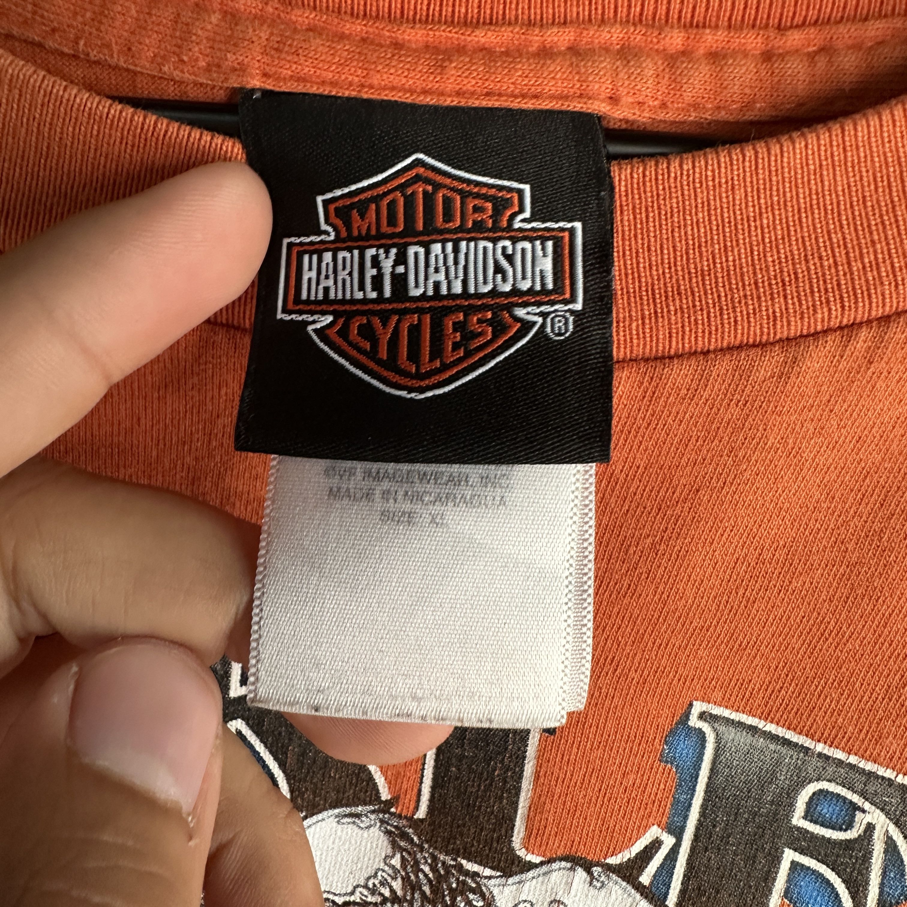 Harley Davidson Vintage Harley Davidson T Shirt Orange American Eagle Kuwait Size US XL / EU 56 / 4 - 6 Thumbnail