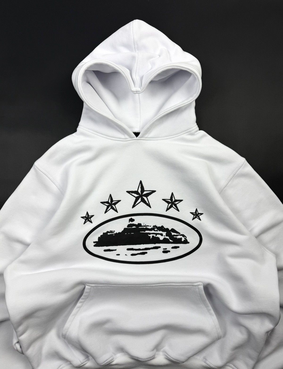 Corteiz Corteiz Alcatraz Big Logo White Heavy Cotton Hoodie STREETW Size US M / EU 48-50 / 2 - 3 Thumbnail