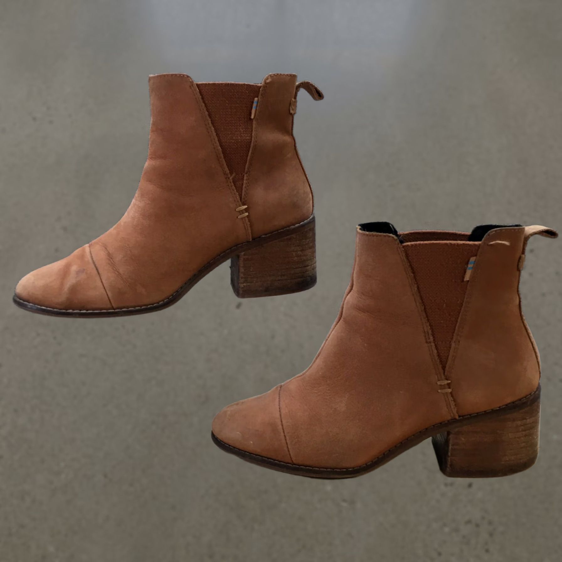 Toms TOMS Boots Womens 7.5 Esme Chelsea Brown Pull On Ankle Top Casual Block Shoes 10012462 Size M / US 6-8 / IT 42-44 - 1 Thumbnail