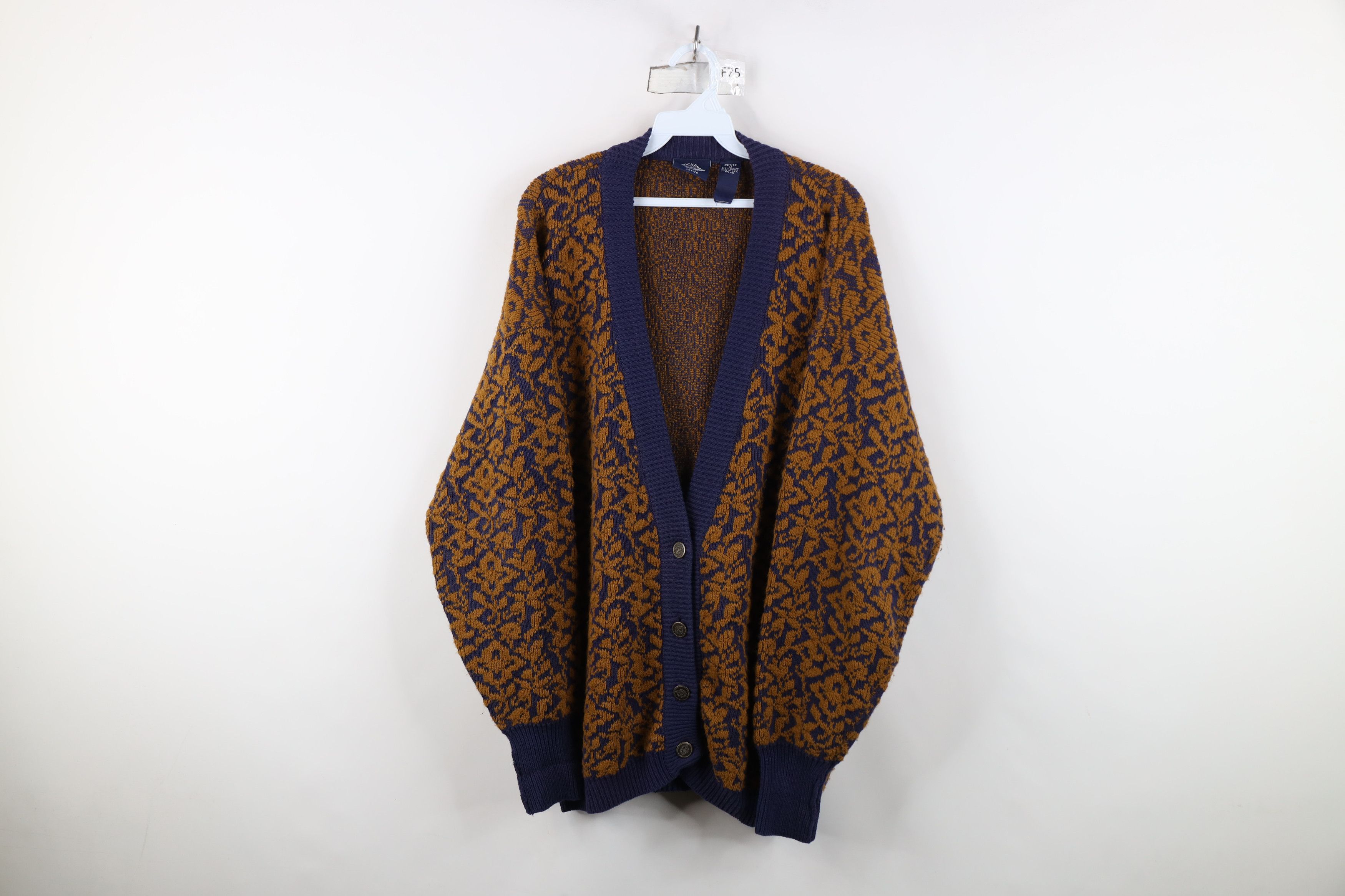 Vintage Vintage 90s Streetwear Abstract Flower Knit Cardigan Sweater Size M / US 6-8 / IT 42-44 - 1 Thumbnail