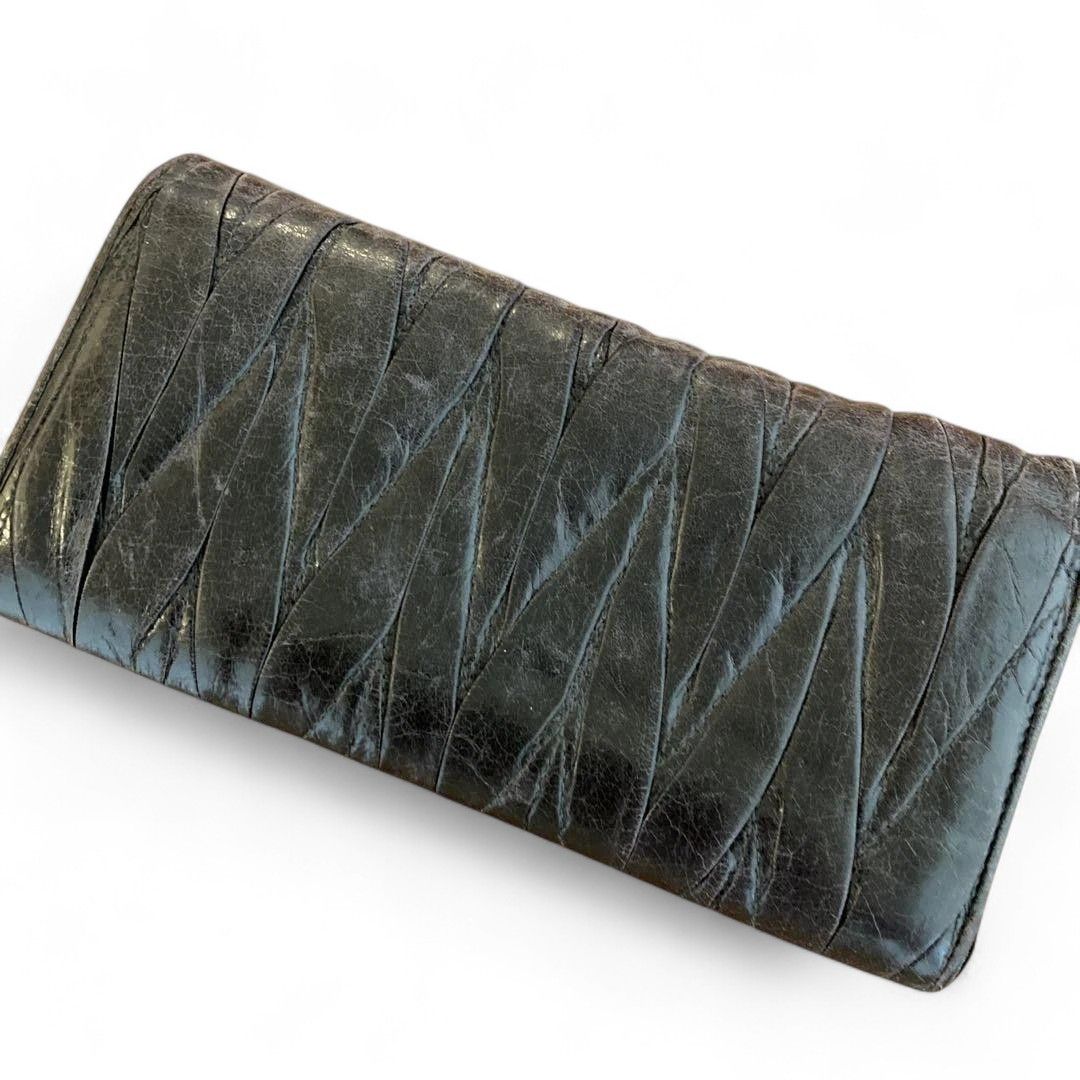 Miu Miu Miu Miu - Black Bifold Matelasse Wallet Vintage Leather Size ONE SIZE - 3 Thumbnail