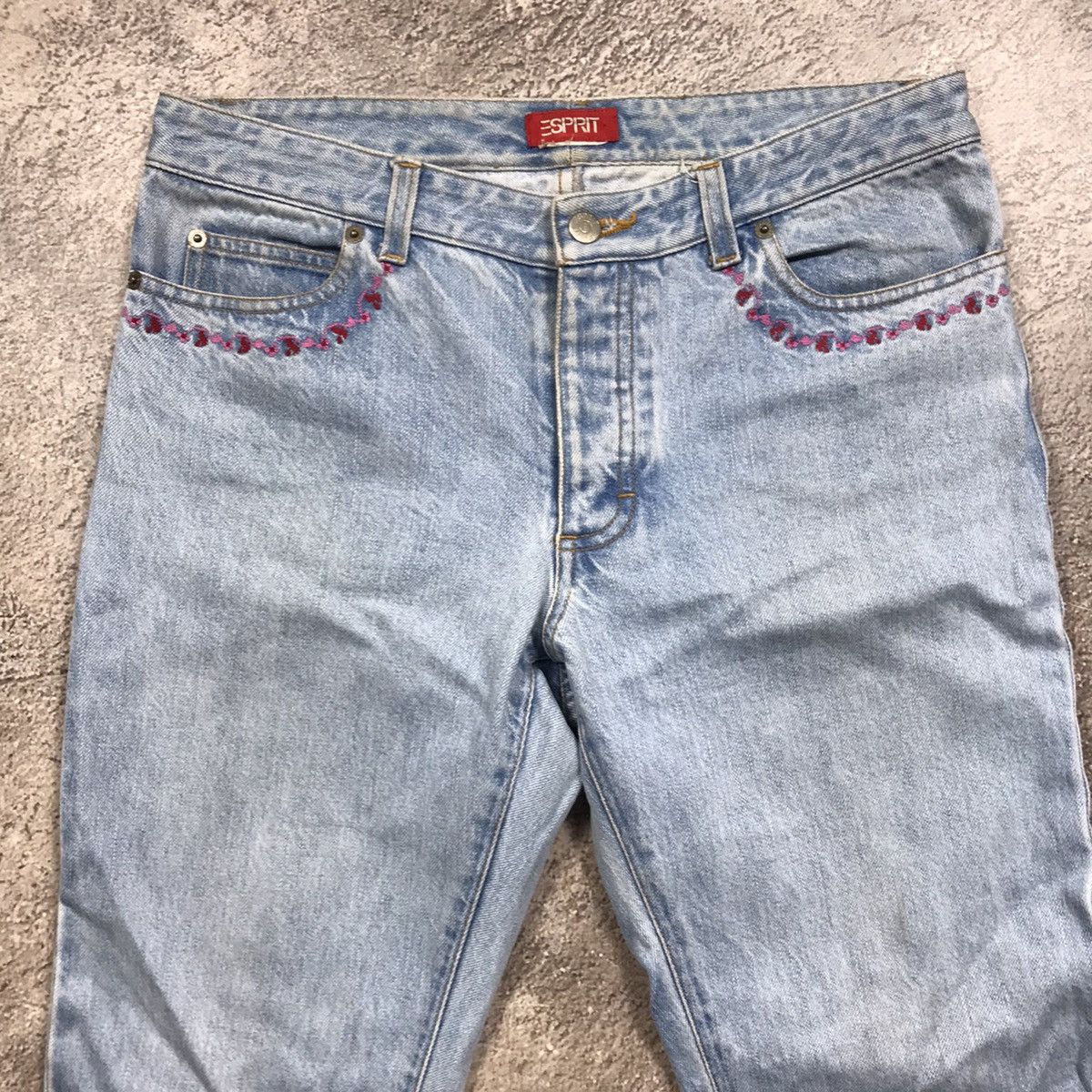 Vintage Vintage 90s Japan Distressed Flared Low Rise Jeans Y2K 29 Size 29" - 4 Thumbnail