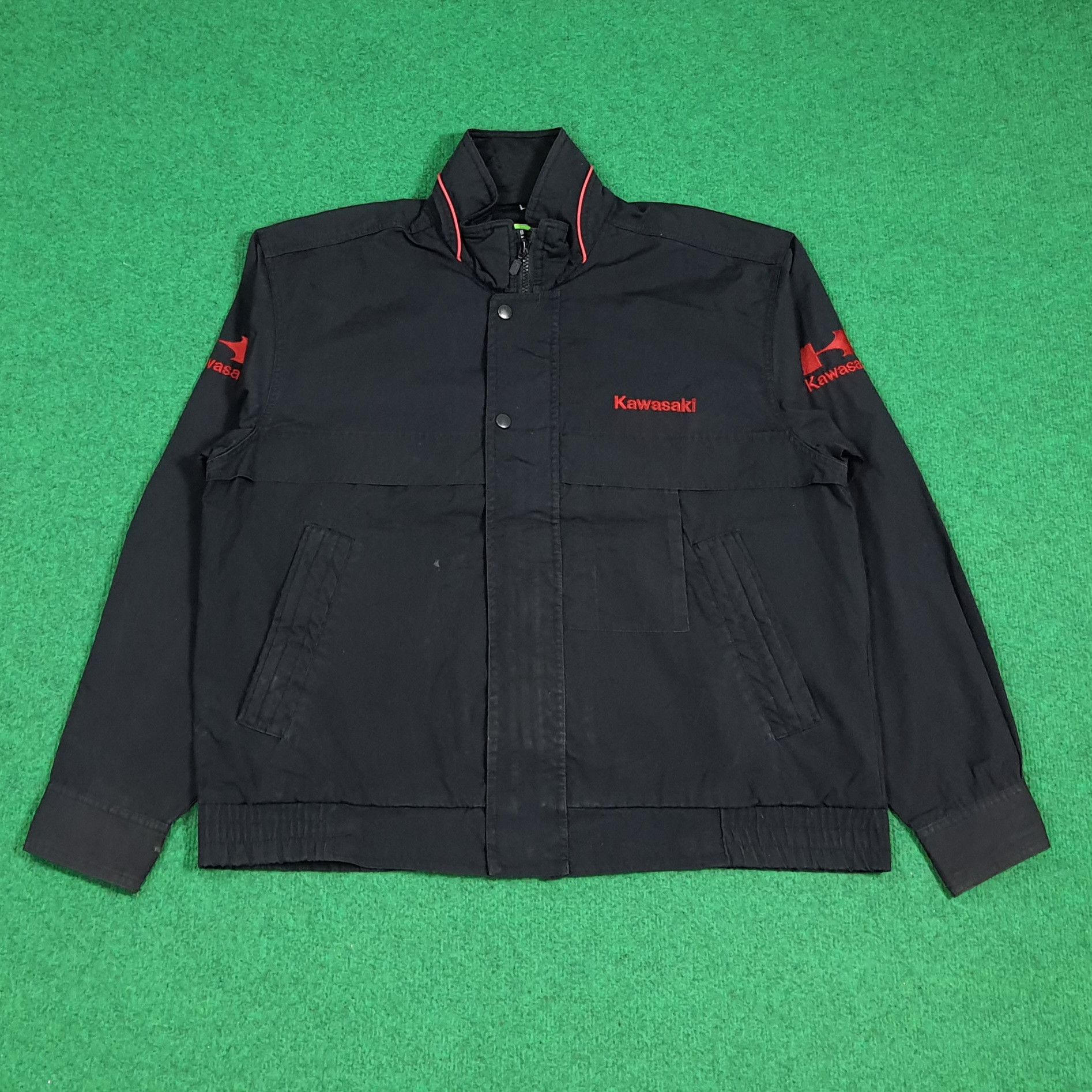 Japanese Brand Vintage KAWASAKI Sports Custom Logo Jacket C282N30 Size US L / EU 52-54 / 3 - 3 Thumbnail