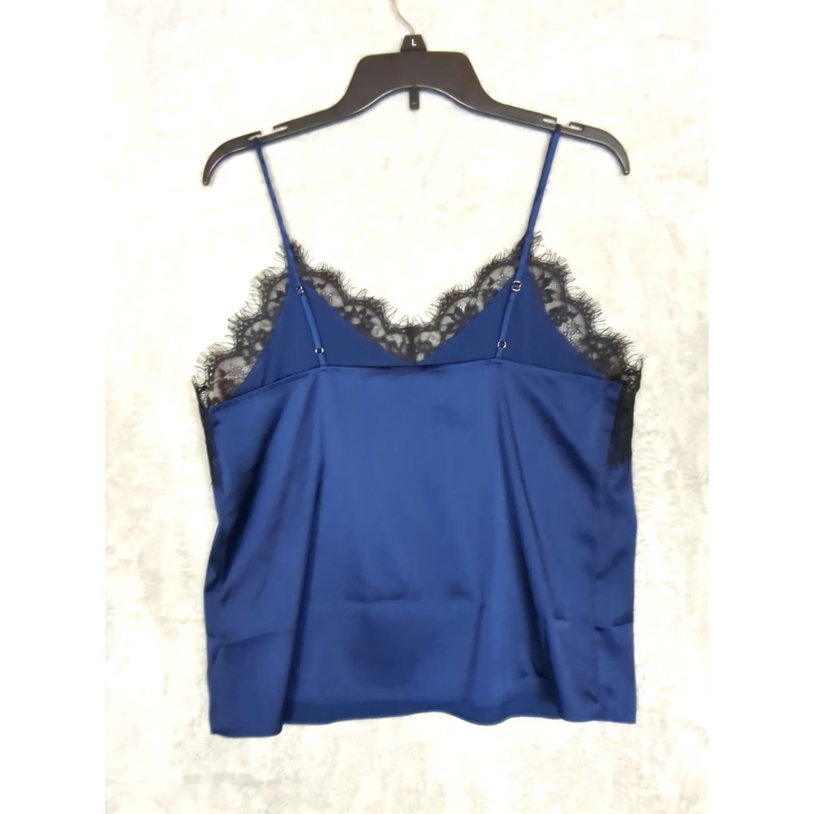 Vintage The Drop Navy Blue Camisole Tank M Women's Lace Satin V-Neck Spaghetti Strap Fairygrunge Witchy TANK Top] Size M / US 6-8 / IT 42-44 - 4 Thumbnail