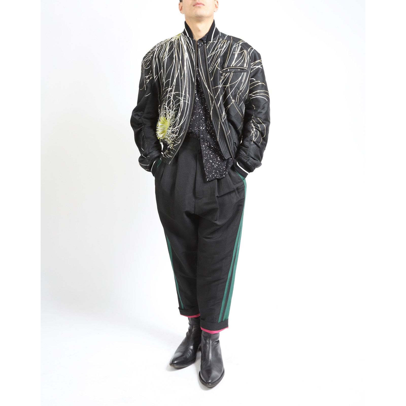 SS17 Striped Balloon Orbai Trousers in Jacquard Wool