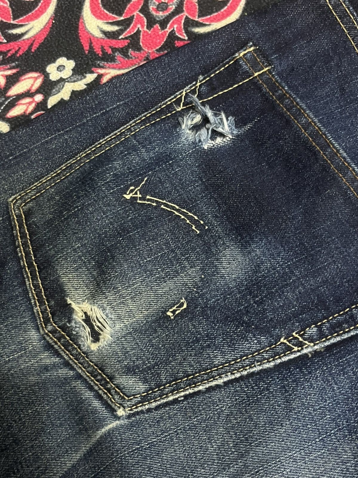 Kapital ⚡️Vintage⚡️Edwin 505Z Blue Washed Buckle Back Selvedge Jeans Size US 30 / EU 46 - 11 Thumbnail
