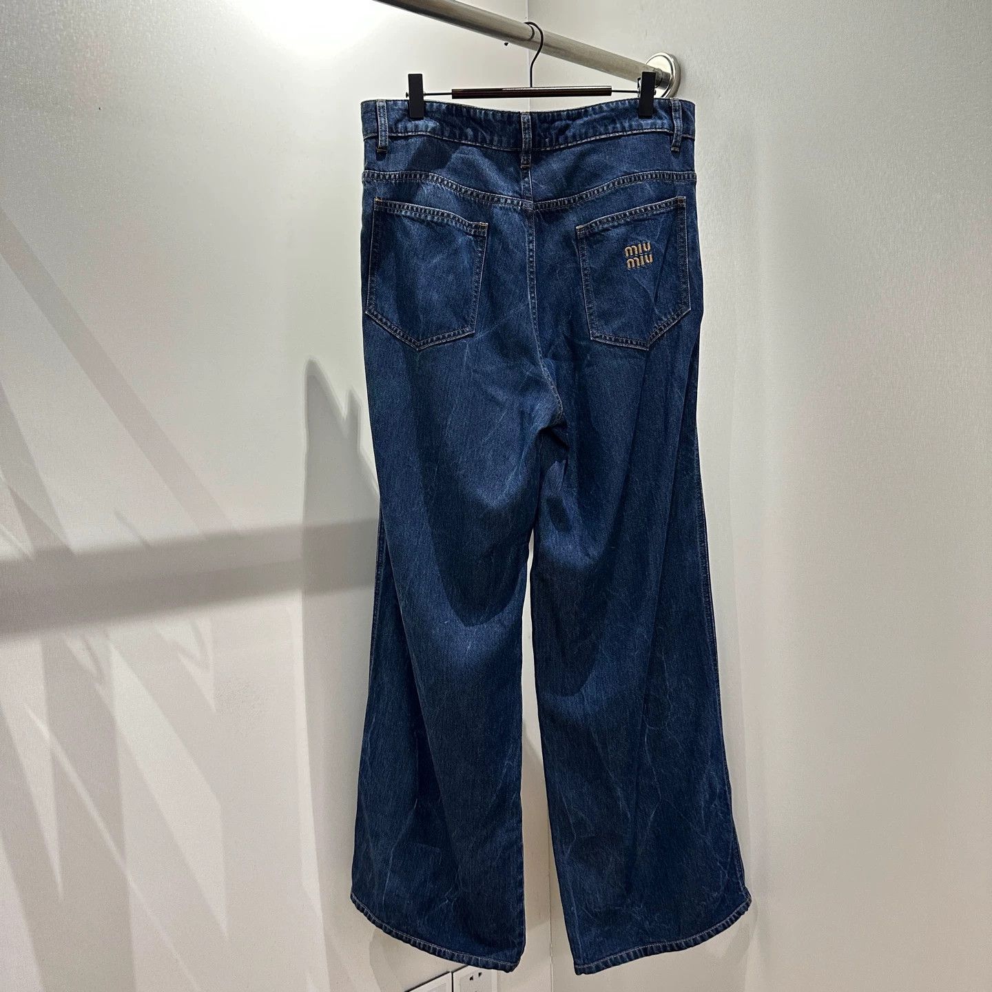 Miu Miu MIU MIU may451 logo embroidery denim pants 40 Size 27" / US 4 / IT 40 - 1 Thumbnail