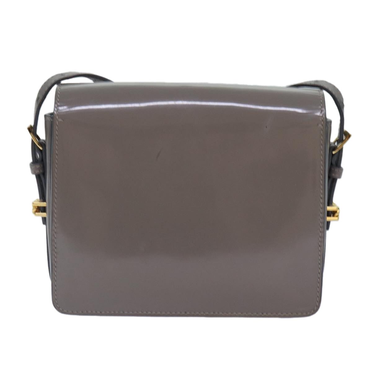 Burberry Burberry Shoulder Bag Patent Leather Gray Gold Size ONE SIZE - 3 Thumbnail