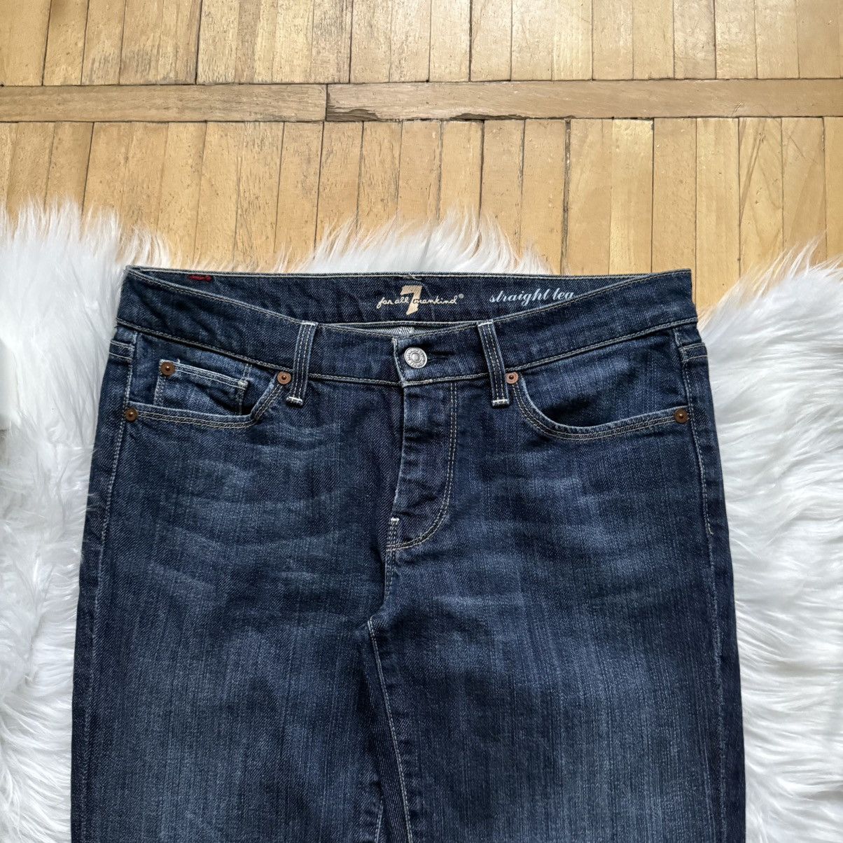 7 For All Mankind 📌 Vintage 90s 7 For All Mankind Straight leg Faded Jeans Size 28" / US 6 / IT 42 - 9 Thumbnail